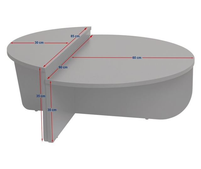 2 részes dohányzóasztal szett, Hannah Home, 100% melaminforgácslemez 18mm, 90x30x60 cm, 85x35x30 cm, Orion dió