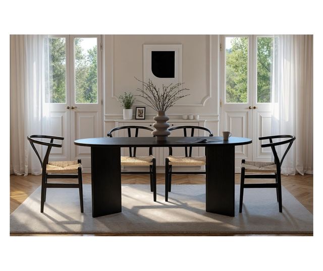 Jedilna miza 082, les črna