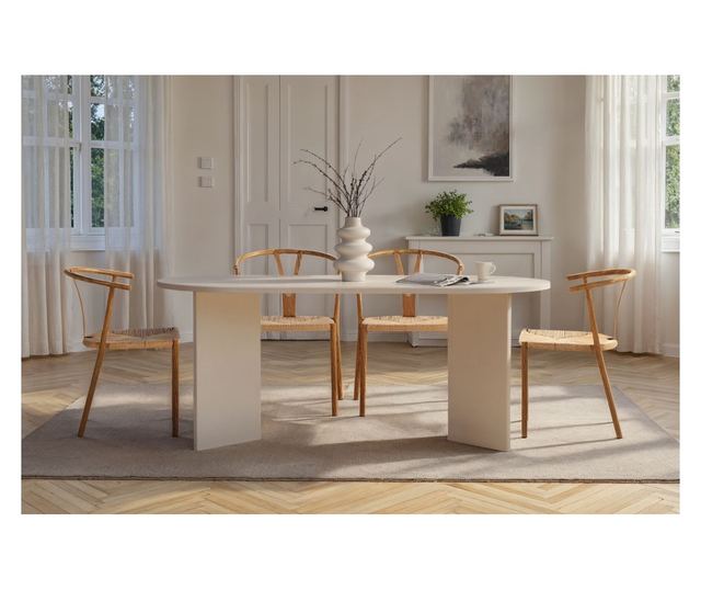 Blagovaonski stol 105, drvo bijelo