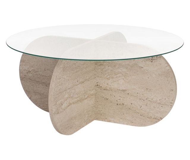 Kavna miza 640, Travertin, Prozorna