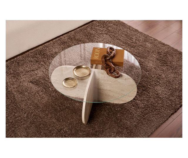 Kavna miza 640, Travertin, Prozorna