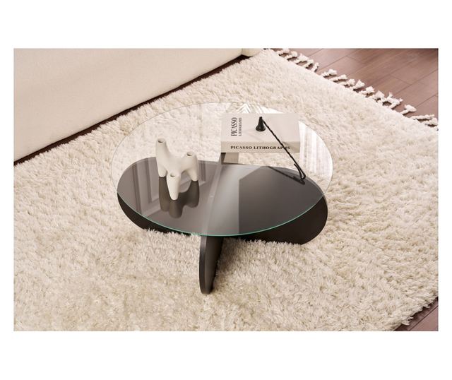 Klub stol 626, drvo crno, Fume