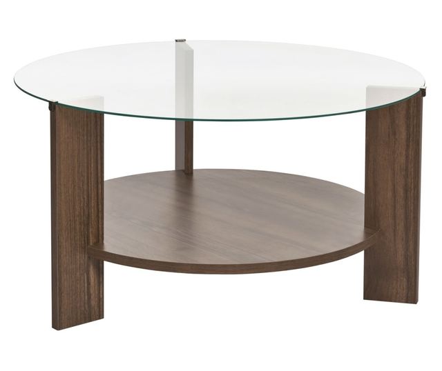 Măsuță de cafea 695, Nuc, Transparent