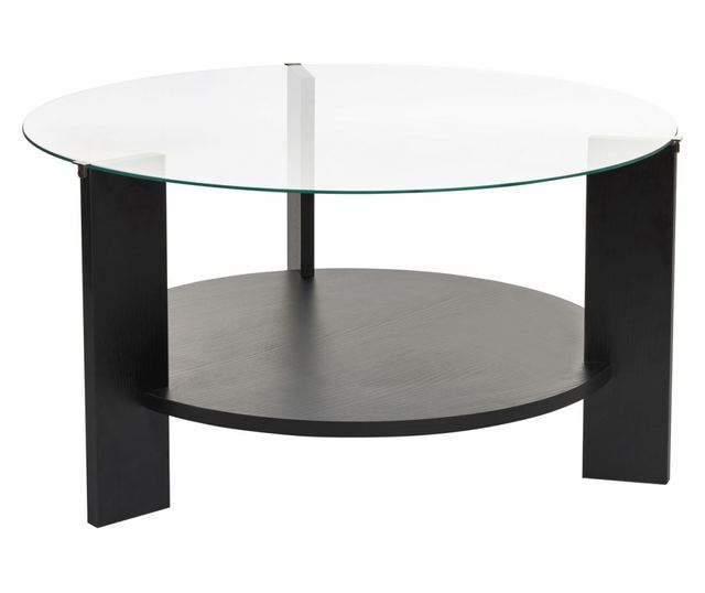 Kavna miza 671, les črna, prozorna