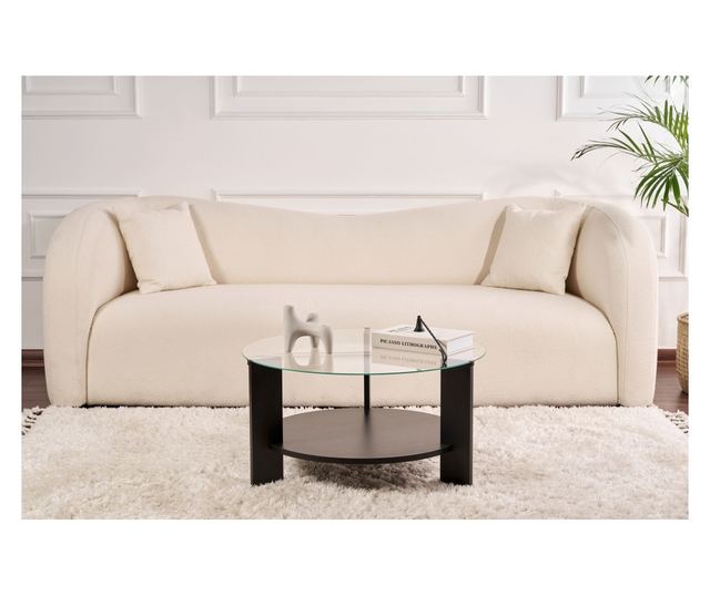 Kavna miza 671, les črna, prozorna