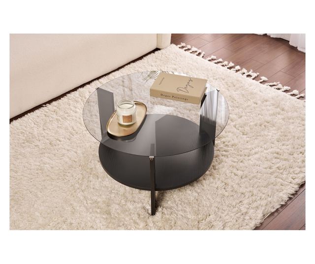 Kavna miza 688, les črn, dimljen