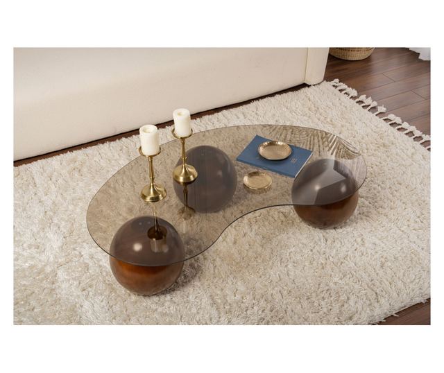 Masă de cafea 695, Nuc, Bronz