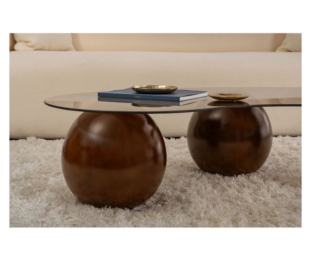 Masă de cafea 695, Nuc, Bronz