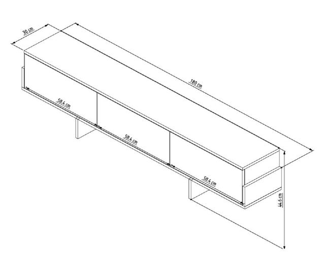 TV regal 664, Oreh, Črna