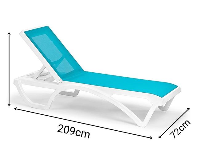 Ležalnik 677, bela, antracit