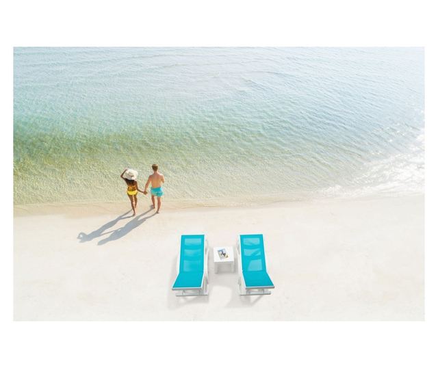 Ležalnik 677, bela, antracit