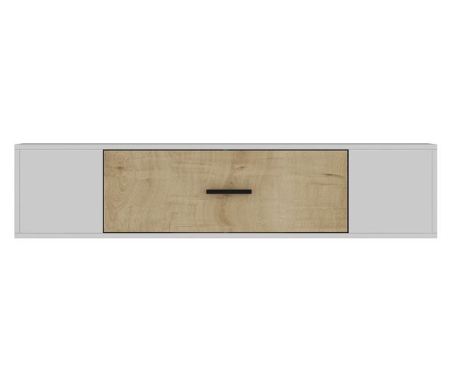 TV regal 395, bela, safirni hrast