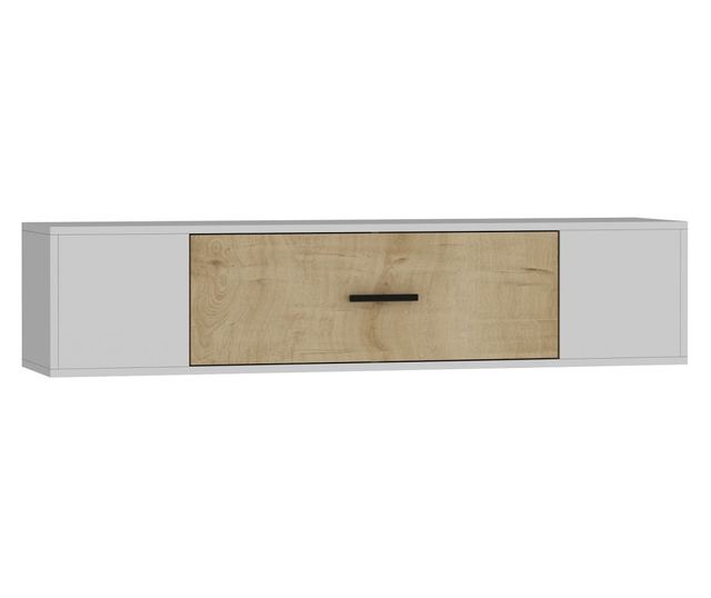TV regal 395, bela, safirni hrast