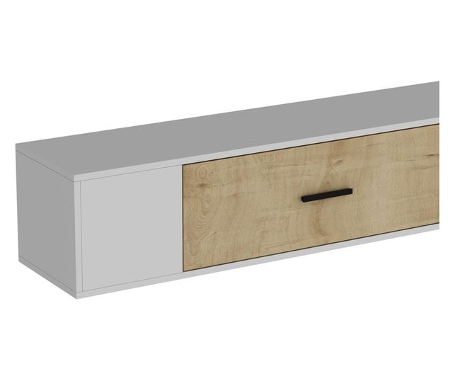 TV regal 395, bela, safirni hrast