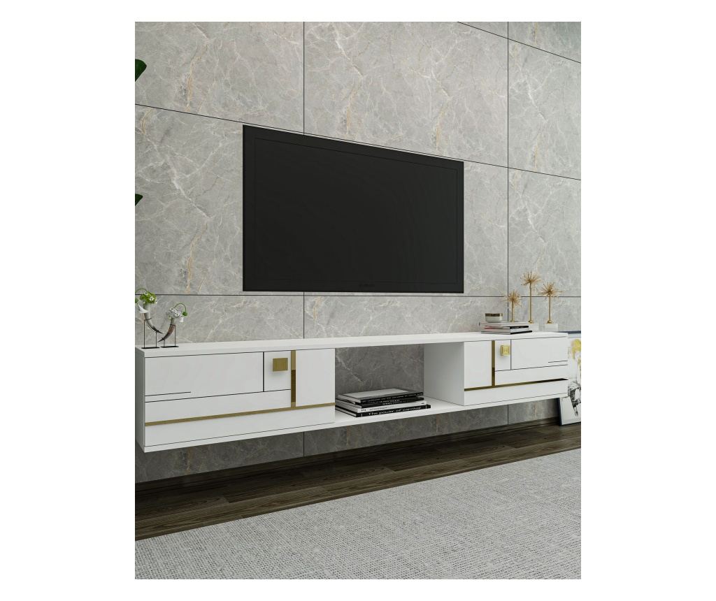 TV regal 326, bela, zlata - 2