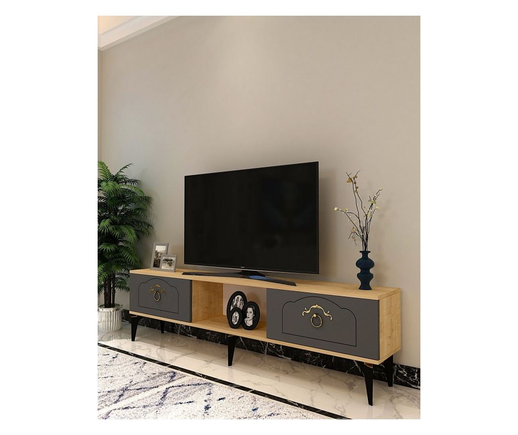 TV regal 616, safirni hrast, antracit - 2
