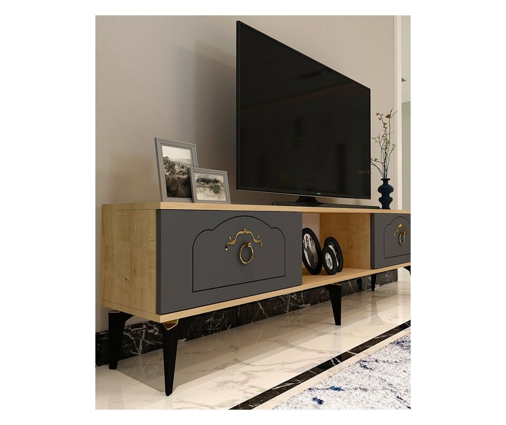 TV regal 616, safirni hrast, antracit - 3