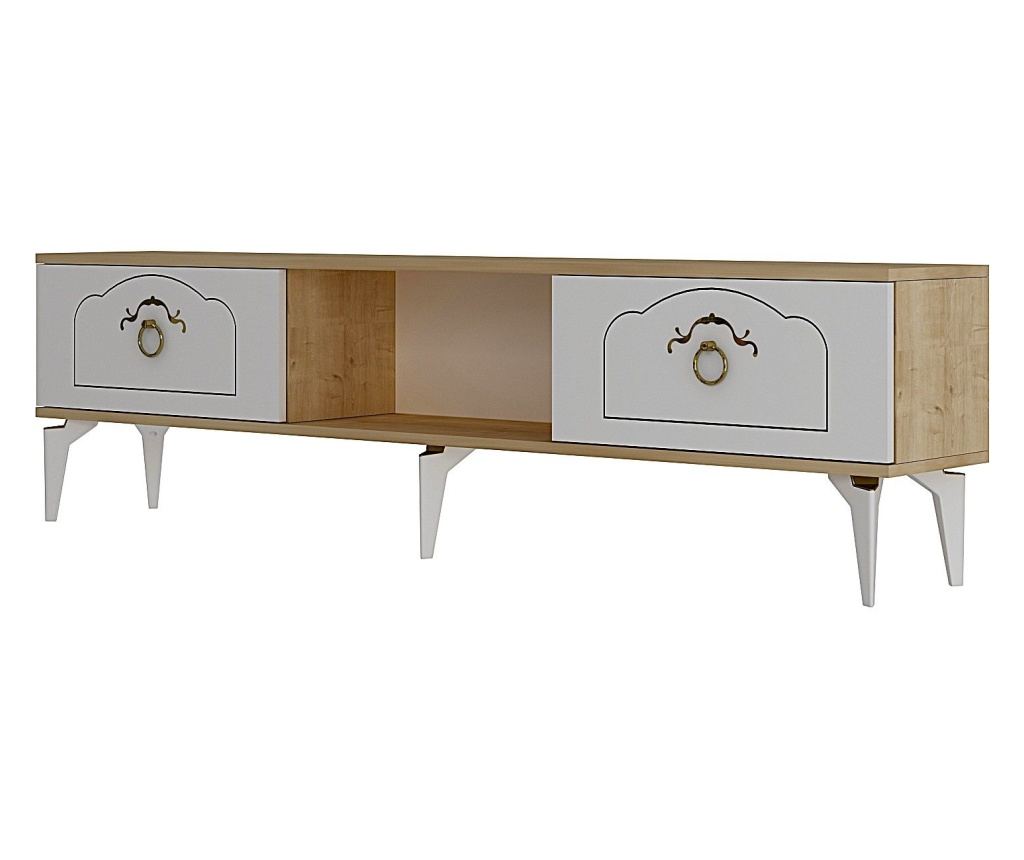 TV regal 623, safirni hrast, bela - 4