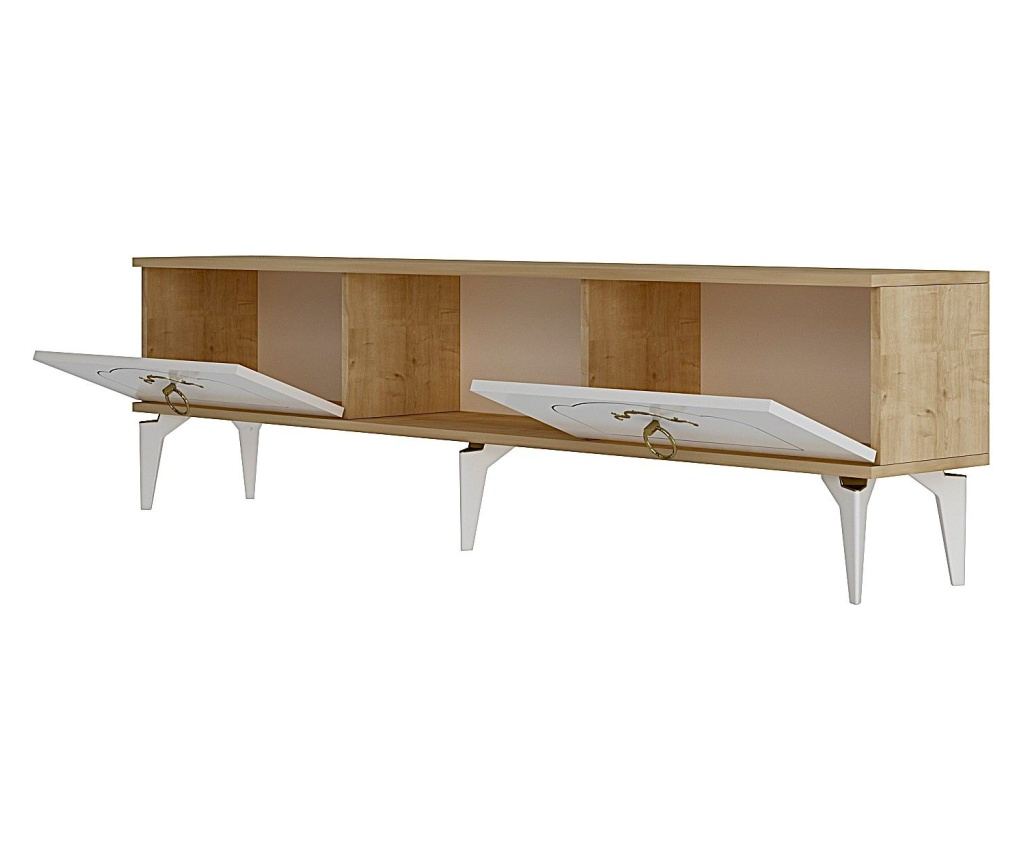 TV regal 623, safirni hrast, bela - 5