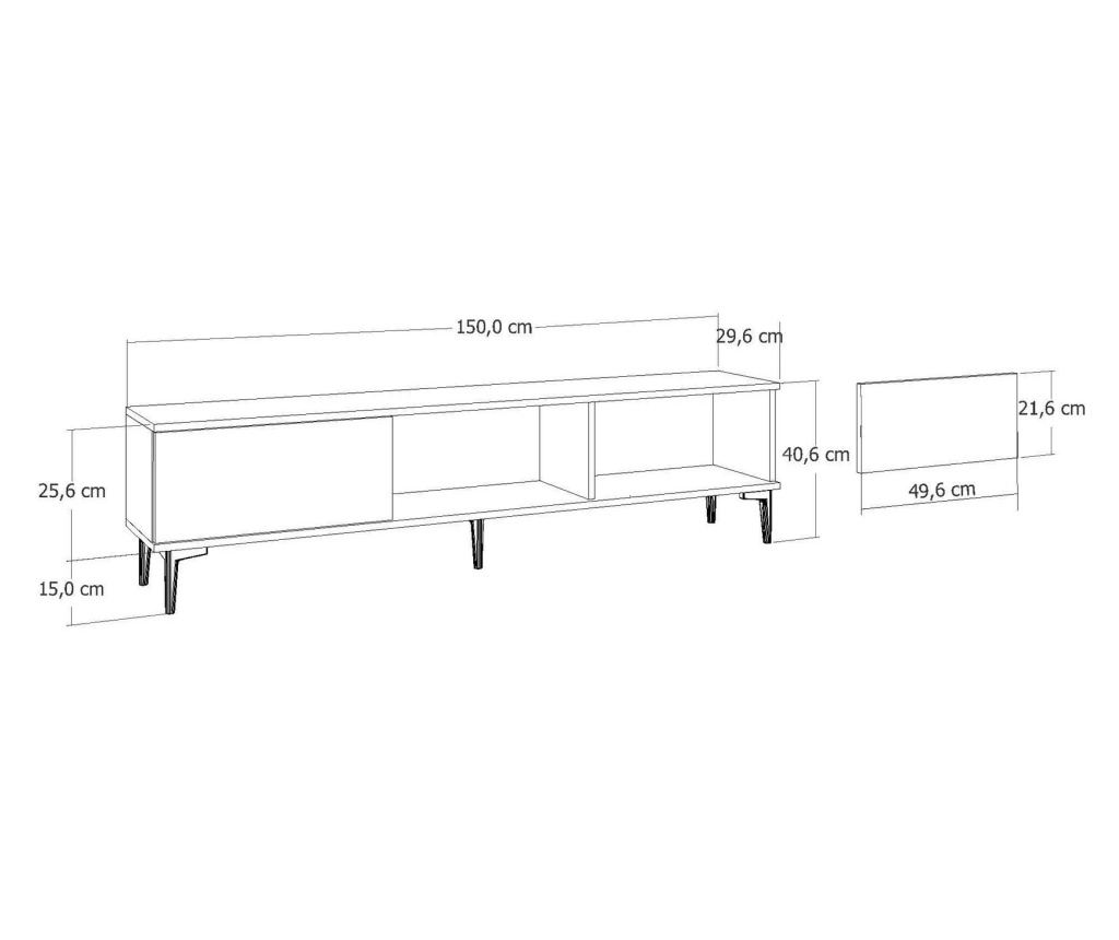 TV regal 214, antracit, zlata - 3