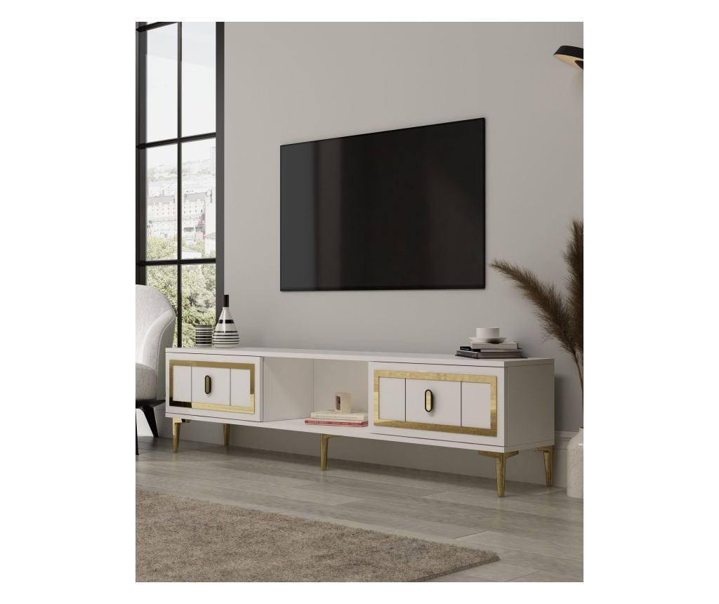 TV regal 238, bela, zlata - 2