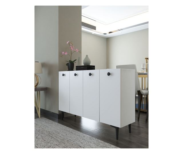 Konzola 408, bela, črna