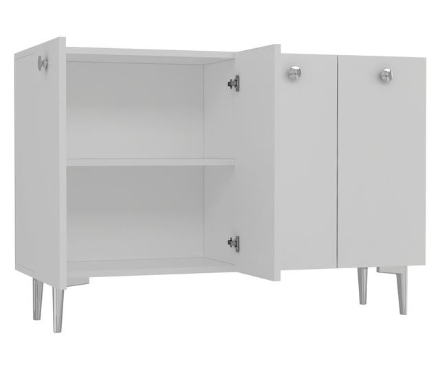 Konzola 392, bela, srebrna