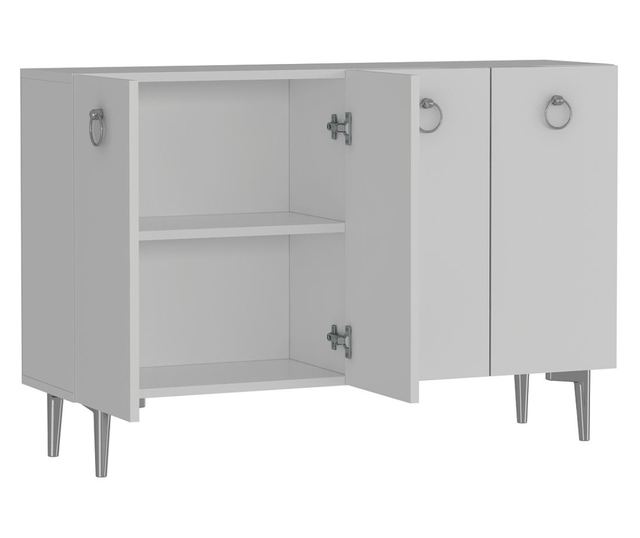 Konzola 484, bela, srebrna