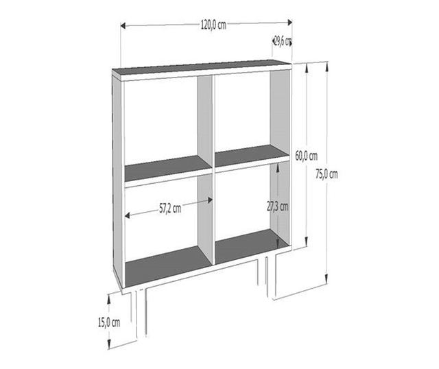Konzola 415, Antracit, Bela