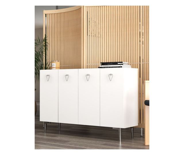 Konzola 576, bela, srebrna