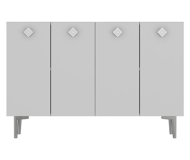 Konzola 521, bela, srebrna