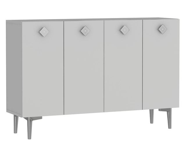 Konzola 521, bela, srebrna