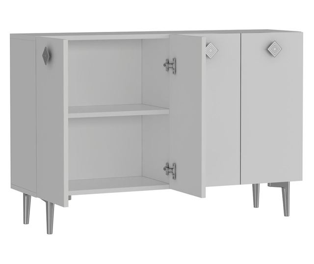 Konzola 521, bela, srebrna