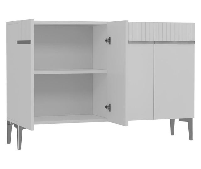 Konzola 354, bela, srebrna