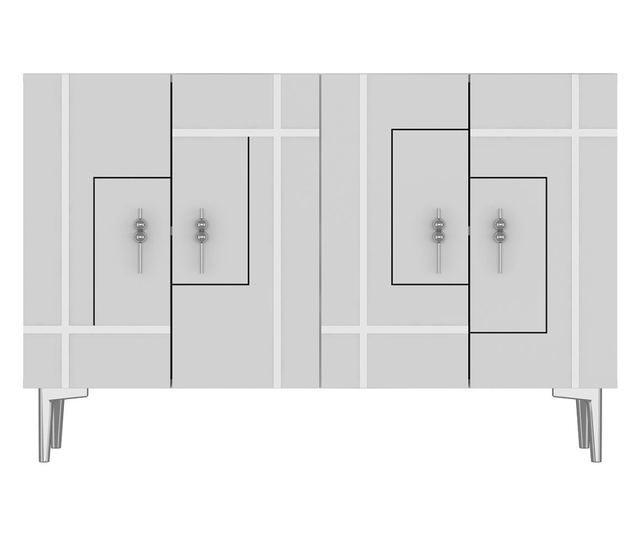 Konzola 316, bela, srebrna