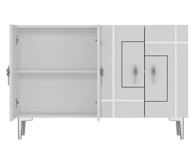 Konzola 316, bela, srebrna