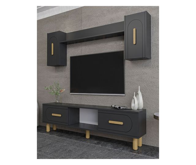 TV regal 450, antracit, safirni hrast
