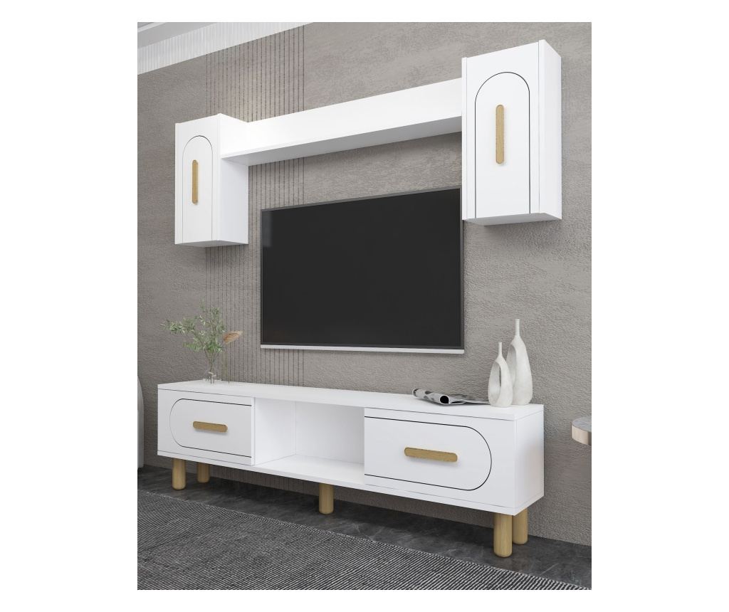 TV regal 467, bela, safirni hrast - 2