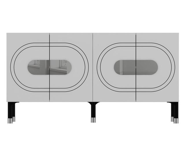 Konzola 736, bela, srebrna