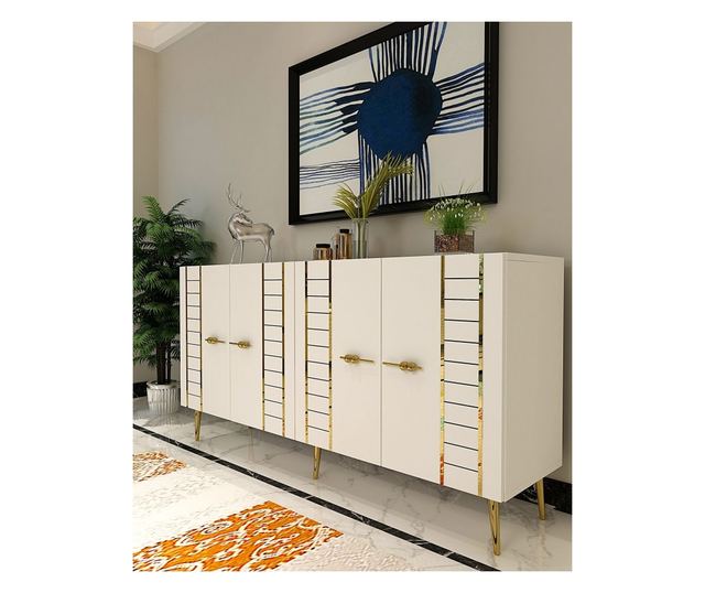 Konzola 104, bela, zlata