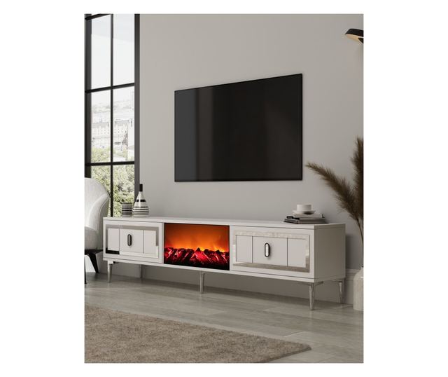 TV regal 344, bela, srebrna