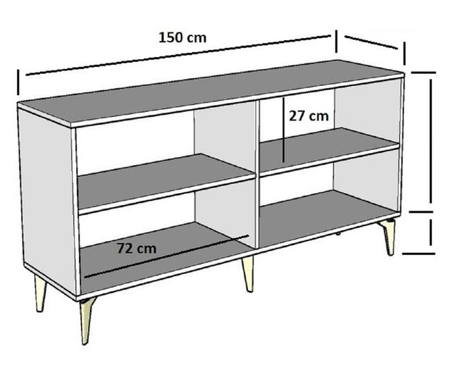 Konzola 859, bela, srebrna