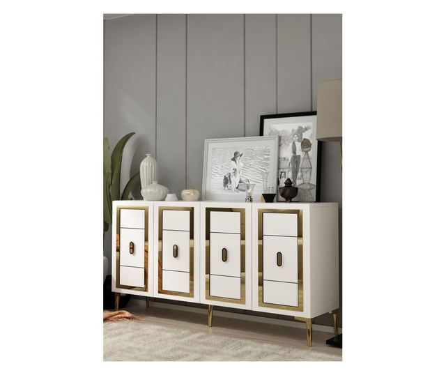 Konzola 651, bela, zlata