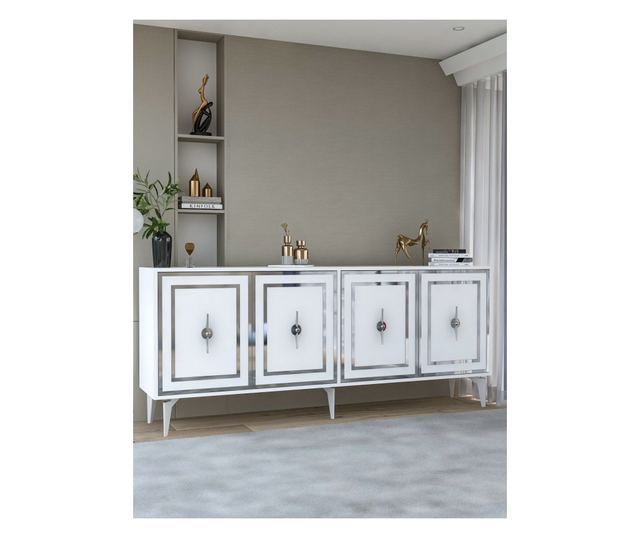 Konzola 023, bela, srebrna