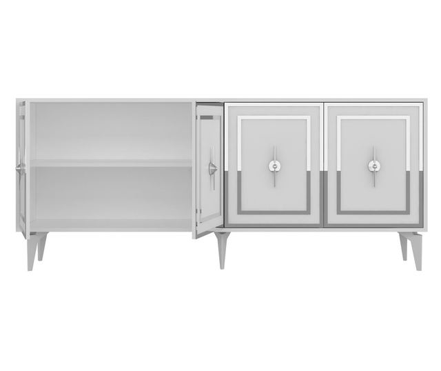 Konzola 023, bela, srebrna