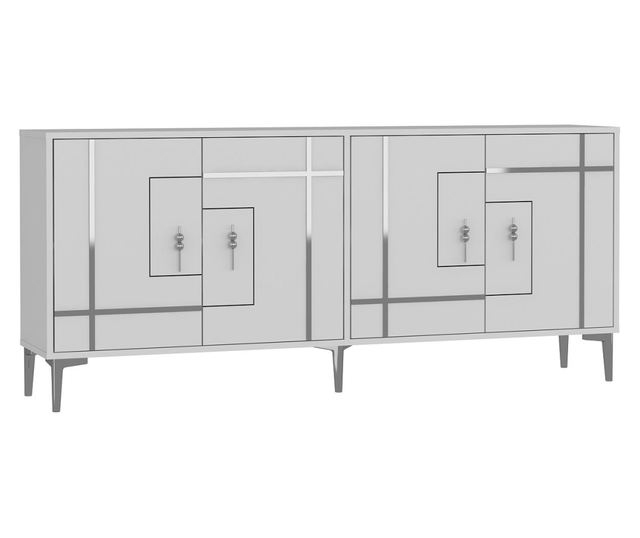 Konzola 047, bela, srebrna