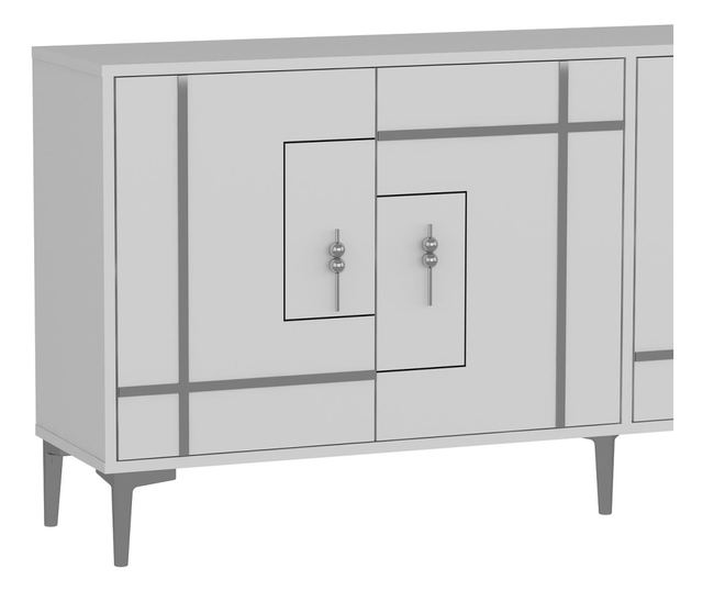 Konzola 047, bela, srebrna