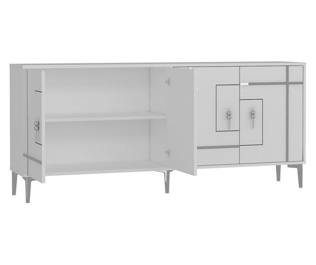 Konzola 047, bela, srebrna