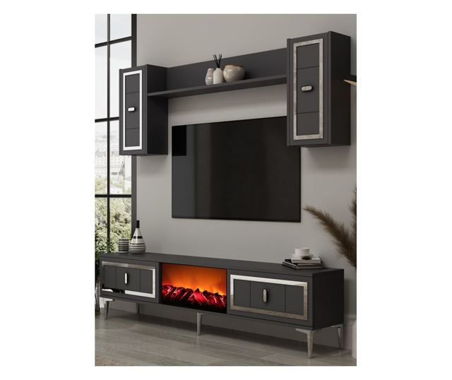 TV regal 559, antracit, srebrn