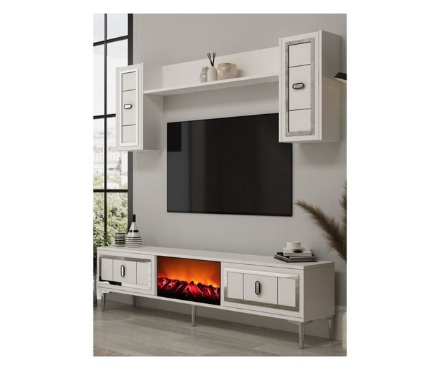 TV regal 573, bela, srebrna